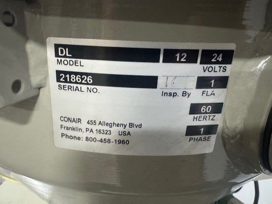 Conair #DL12 daylight Series, material receiver, 2-1/2" inlet, 2" outlet, .5 cu.ft., 24 VDC, 1 FLA, 12" dia. - Image 4