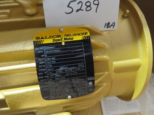 5 HP 1750 RPM Baldor #CEM3665T, DC Electric Motor, Frame 184TC, 230/460 Volts - Image 2