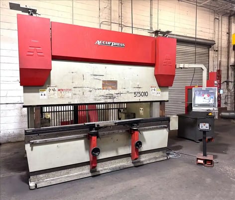 150 Ton, Accurpress #Accell-515010, CNC press brake, 10' overall, 106" between housing, Beckhoff Control - Image 1