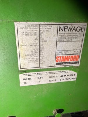 96 KW John Deere #4045HF120, diesel generator set, 127/220 Volts, 120 kVA Stamford head, IP23 enclosure - Image 2