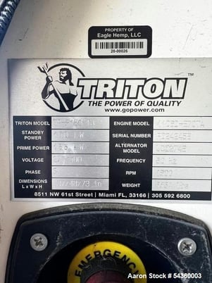 150 KW Triton #TP-P150-T3, Standby Generator Set, 177 hours - Image 5