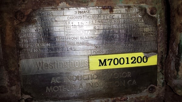 700 HP 1186 RPM Westinghouse, Frame 6809L, TEFC, 4160 Volts (2 available) - Image 2