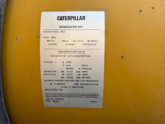 800 KW, 1800 RPM, Caterpillar #SR4B, generator end, Frame 597, single bearing - Image 5