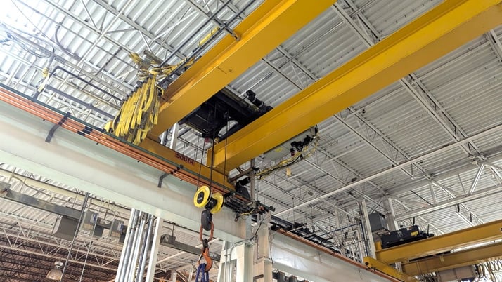 10 Ton, R & M, 38' Span, 29' lift, Class D, Radio, VFD bridge/trolley, 2006, #2695 - Image 3