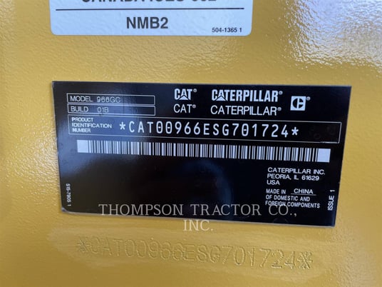 Cat 966GC, Wheel Loader, 828 hours, S/N: SG701724, 2025 - Image 2