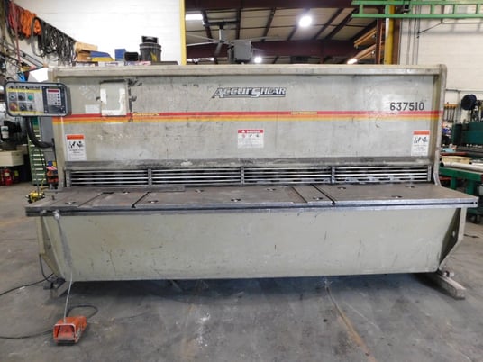 3/8" x 10' Accurshear #637510, hydraulic shear, 36" Back Gauge, 21 SPM, 30 HP, 66" squaring arm, power blade - Image 2