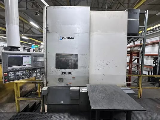32" Okuma #V80R, vertical turret lathe, 39.37" sw, OSP-P200L, 2008 - Image 1