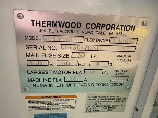 Thermwood #CS43, 3-Axis CNC Woodworking Router, 4' x 8' vacuum table, 12 HP, 24,000 RPM, 8 ATC, 460 Volt, 2011 - Image 8