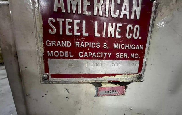 2500 lb. American Steel Line #60, motorized uncoiler, 20" mandrel, 60" outside dimensions, 16"-20" ID, manual - Image 4