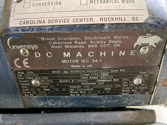 400 HP 1800 RPM Brook-crompton, Frame 250L, DPFVBB, 460 VA, 370/185 VF - Image 3