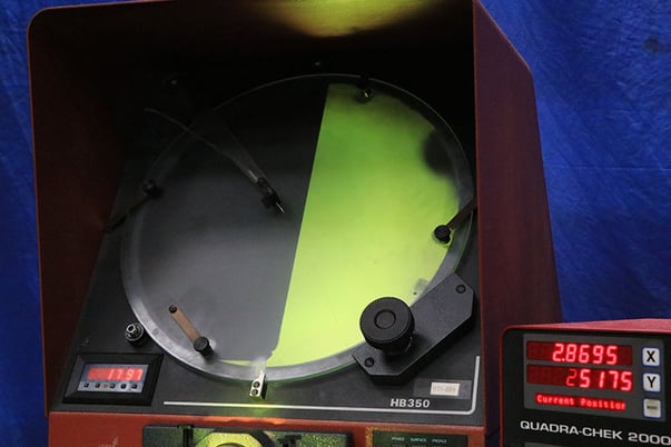 14" Starrett #HB350, horizontal bench optical comparator, 10x lens, 8" horizontal travel, 4" vertical travel - Image 6