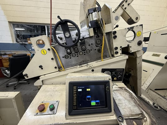 26" x .09" Minster #MEF4-26S, servo coil feed line, feeder, threading table, 7-roll straightener, uncoiler - Image 6