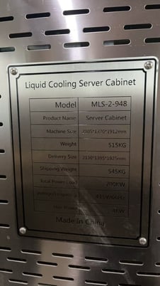 No. MLS-2-948, 1 MW Immersion Cooling Kit (5 Tanks, Pump, Dry Cooler) (30 available in lot) - Image 3
