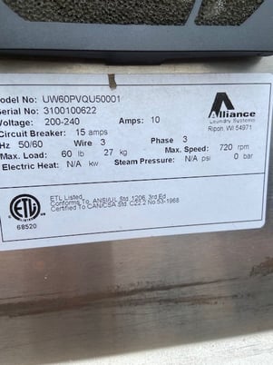 60 lb. Unimac #UW60PVQ PVQ High Speed Washer/Extractor, Dealer Reconditioned - Image 10