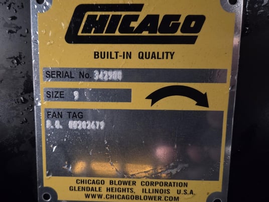 Chicago Blower package, 7.5 HP, size 9, Carbon steel, unused - Image 7