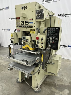 35 Ton, Komatsu #OBS35-2, gap frame stamping press, 3.15" stroke, air clutch/brake combo., 5 HP, 1985 - Image 2