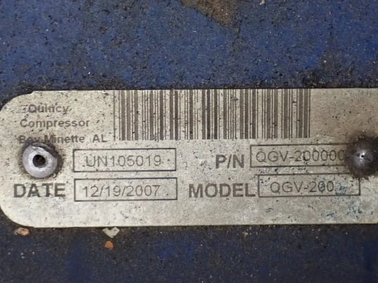 200 HP Quincy #QGV-200, Air Compressor, 1780 RPM, 2007 - Image 10