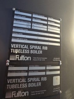 125 HP Fulton VSRT Model, vertical steam boiler, new - Image 7
