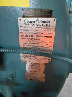 80 HP Cleaver-Brooks #CB200-80, Packaged Boiler, 480 Volts, 3PH, 1981 (2 available) - Image 6