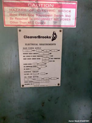 70 HP Cleaver-Brooks #CB-100-70-150ST, Steam Boiler, 2,343,000 BTUH, 150 PSI, 230 Volts, 2012 - Image 6