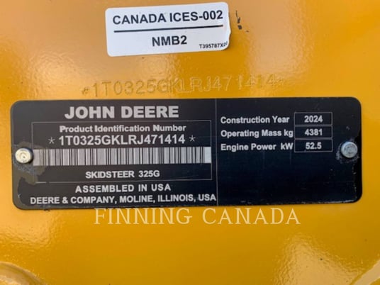 John Deere 325G, 813 hours, S/N: 1T0325GKLRJ471414, 2024 - Image 6