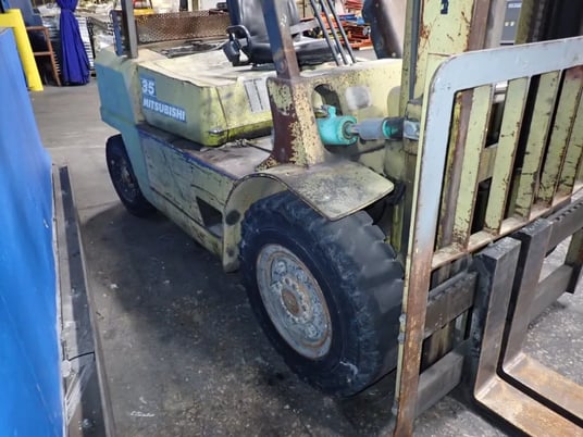 8000 lbs. Mitsubishi #FD35, Propane Forklift, 57" x6" forks, 97" mast, 37887 hours, AS IS - Image 6