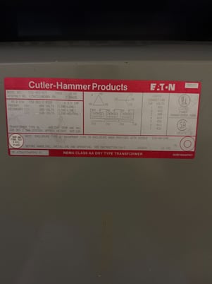 45 KVA 480 Primary, 208/120 Secondary, Eaton Cutler-Hammer, CX6-453-415, 3-phase transformer - Image 2