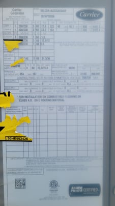 12.5 Ton, Carrier #50LCDA14J2C5A4S4C0, RTU package unit, R410a, electric heat, high efficiency, new, 2024 - Image 7