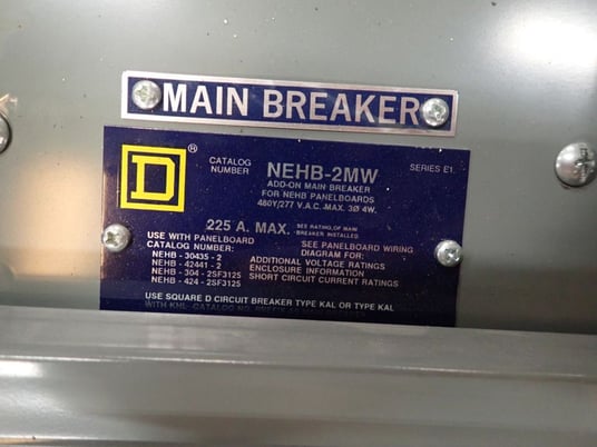 225 Amp, Square D #NEHB-42441-2, Panelboard, 480Y/277 VAC, 3PH, w/ 2MW Main Breaker Kit - Image 6