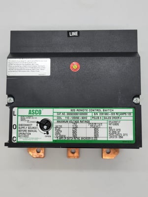 100 Amp, Asco #9200301003000-920, Remote Control Switch, 3P, 110/120 Volts - Image 5