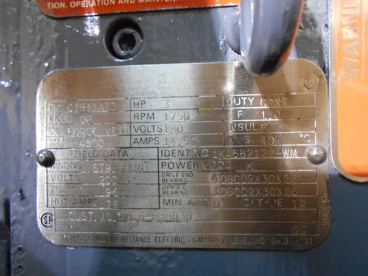 3 HP 1800 RPM Reliance, Frame 1811ATZ, ODG, rebuilt, 180 VA, 200 VF - Image 3