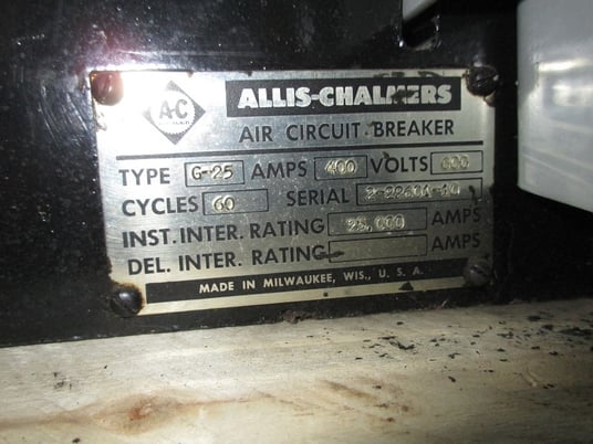 Image 2 for 400 Amps, Allis-Chalmers, G-25, manually operated, drawout