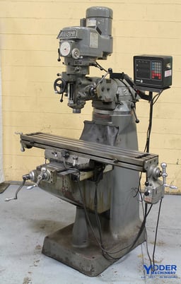 Alliant #RT2, vertical ram type mill, 50" x9" table, 3 HP, digital read out, R8, power feed - Image 1