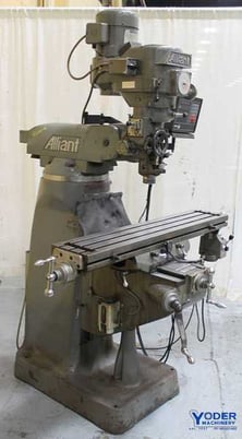 Alliant #RT2, vertical ram type mill, 50" x9" table, 3 HP, digital read out, R8, power feed - Image 2