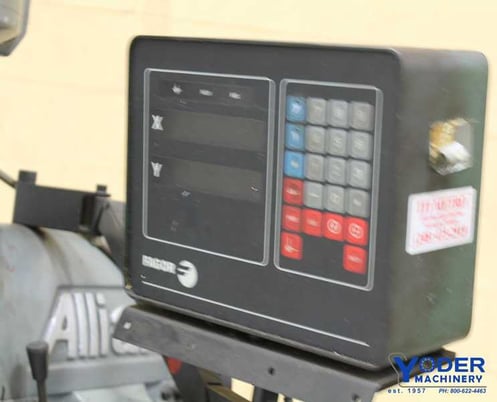 Alliant #RT2, vertical ram type mill, 50" x9" table, 3 HP, digital read out, R8, power feed - Image 8