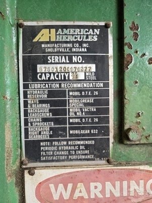 3/4" x 9.8' American Hercules #SD-2510, Power Squaring Shear - Image 4