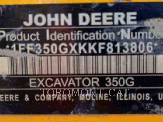Deere & Co 350G, 9736 hours, S/N: 1FF350GXKKF813806, 2019 - Image 5