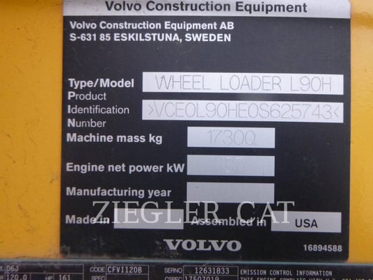 Volvo Construction Equipment L90H, Wheel Loader, 1670 hours, S/N: VCEOL90HEOS625743, 2021 - Image 6