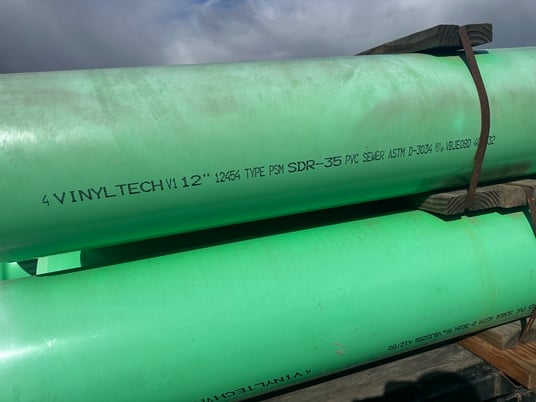 Vinyltech, 17 pieces of 14' 6" long, D-3034,12" diameter gasketed pipe - Image 9
