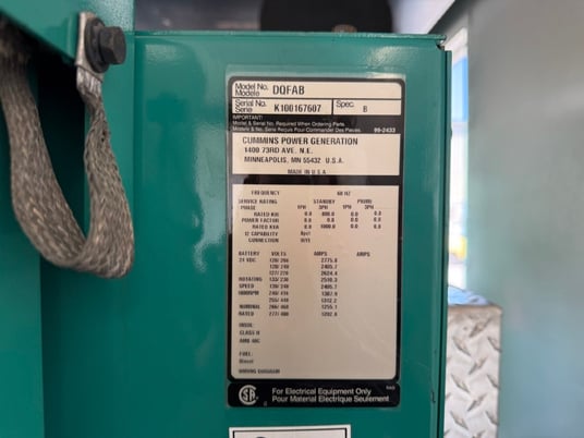 800 KW Cummins #QST30-G5, custom power module, 480 Volts, Tier 2 - Image 8