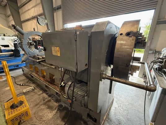 34.2" x 80" Geminis #GE870, Engine Lathe, 12.75" Bore, (2) 32" 4-jaw chucks, 25" Steady rest, 20 HP, 1988 - Image 7