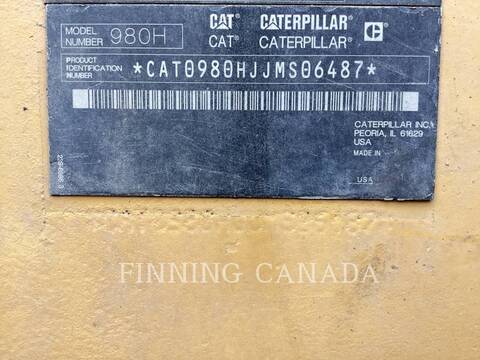 Cat 980H, Wheel Loader, 50146 hours, S/N: JMS06487, 2011 - Image 6