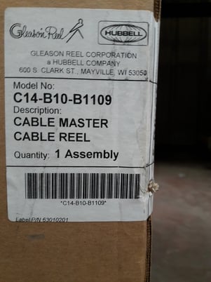 Gleason, Cable Reel For 20' Of 10 Con, #14G, 7.5 Amps, 600 V. C14-B10 ...