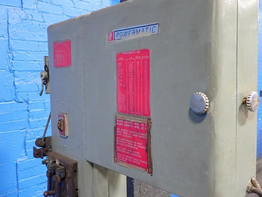 19" Powermatic #87, Vertical Band Saw, w/Foot Pedal, 24" x 24" Table - Image 2