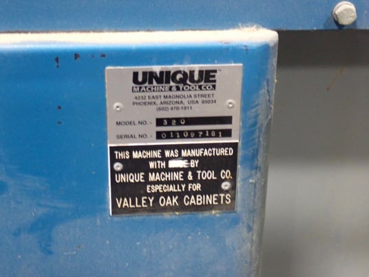 Unique Machine & Tool Co. #320, Shape & Sand Machine, 2 HP, 2500 RPM, 130 V - Image 5