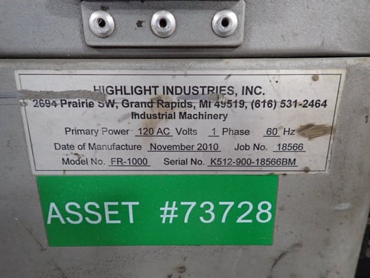 Highlight Industries #FR-1000, Fantom Robot Stretch Wrapper, 4" x 21" capacity, 120 V, 2010 - Image 5