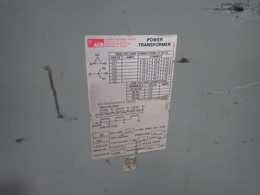 300 KVA 480 Primary, 240Y/139 Secondary, AED #7904, Transformer, 3 Phase, 60 Hz - Image 3
