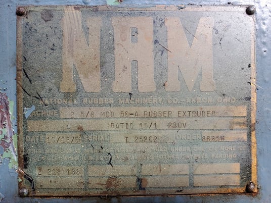 NRM, Gearbox for 2.5" Cold Feed Rubber Extruder, 15:1 gear ratio - Image 3