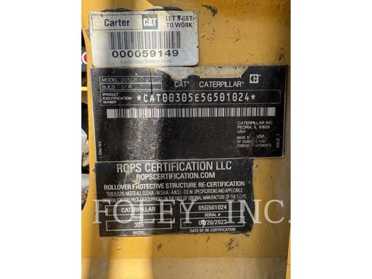 Caterpillar 305-07CR, 1720 hours, S/N: 5G501024, 2022 - Image 6