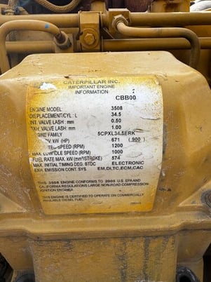 988 HP Caterpillar #3508, industrial diesel engine, 2005 - Image 3